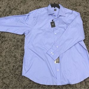NWT Ike Behar, blue pinstripe shirt, Big&Tall 17.5 neck